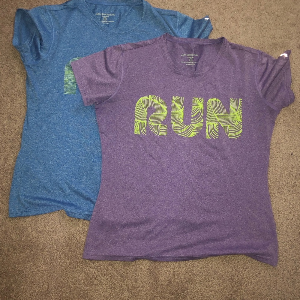 two (2) Brooks Running shirts - woman's small